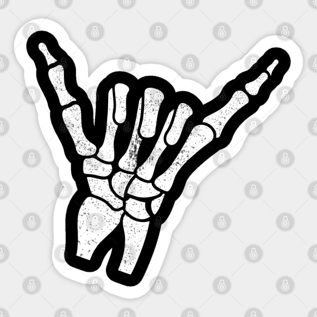 Hang Loose Skeleton Hand Halloween Sticker by victorstore